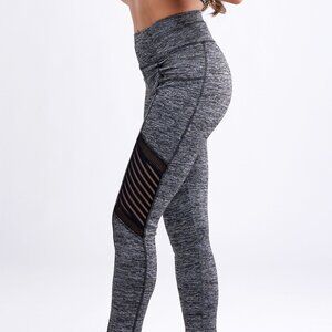 High-Waisted Workout Leggings with Mesh Panels